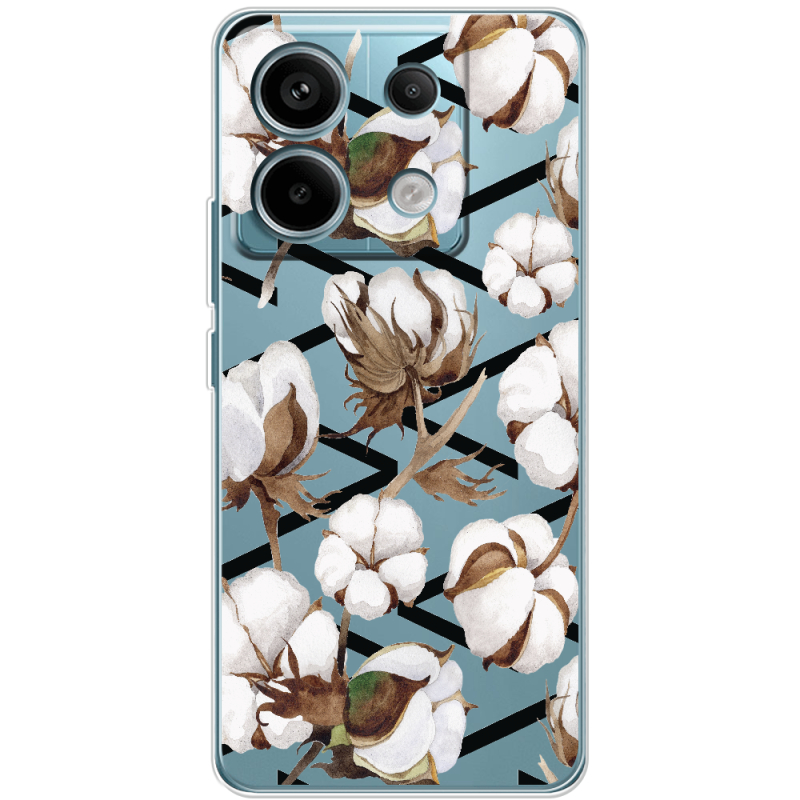 Прозрачный чехол BoxFace Xiaomi Redmi Note 13 Pro 5G Cotton flowers