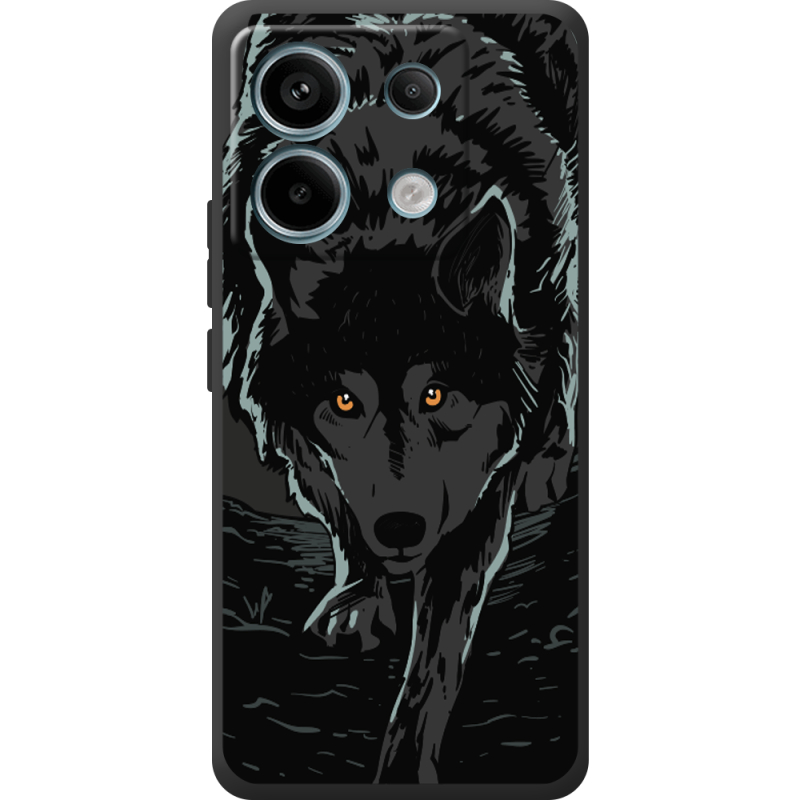 Черный чехол BoxFace Xiaomi Redmi Note 13 Pro 5G Wolf