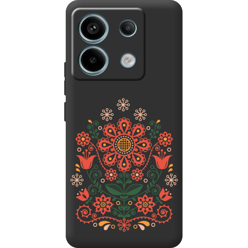 Черный чехол BoxFace Xiaomi Redmi Note 13 Pro 5G Ukrainian Ornament