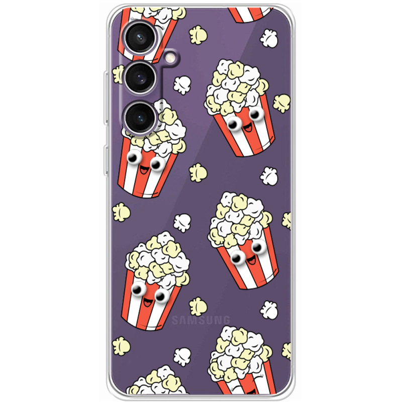 Прозрачный чехол BoxFace Samsung Galaxy S23 FE (S711) с 3D-глазками Popcorn