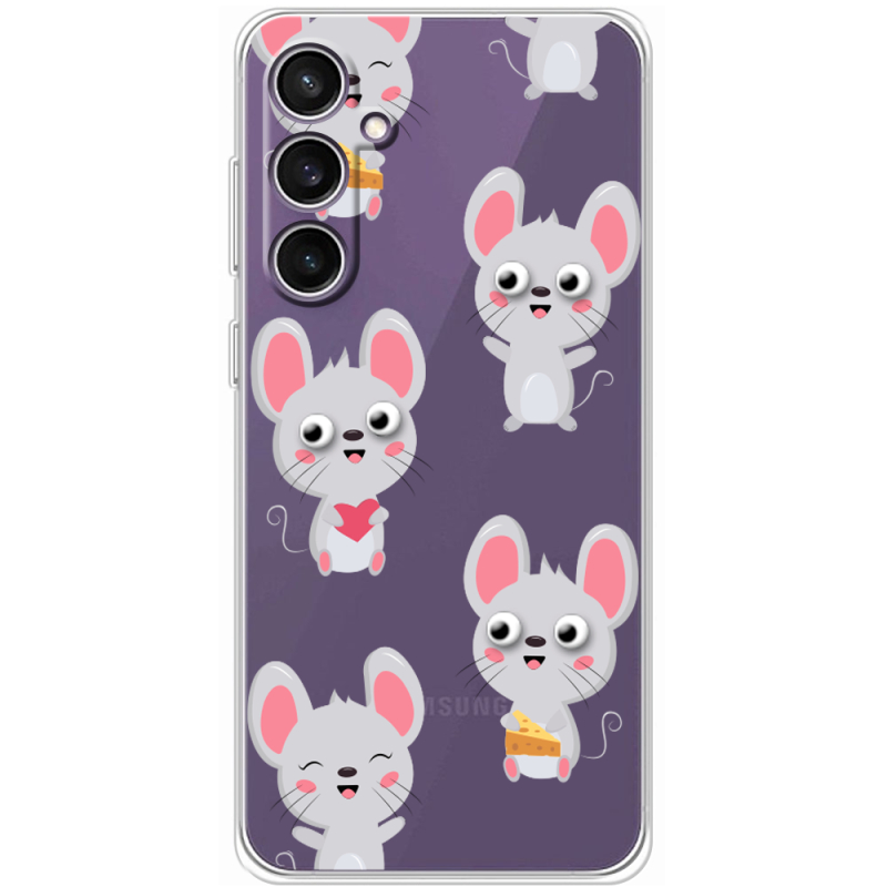 Прозрачный чехол BoxFace Samsung Galaxy S23 FE (S711) с 3D-глазками Mouse