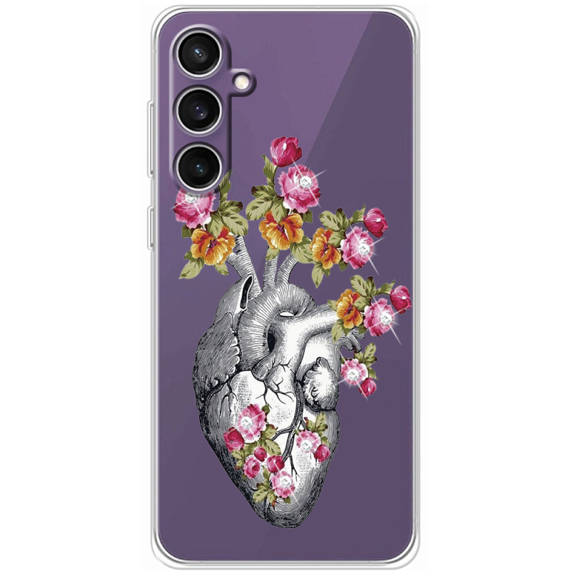 Чехол со стразами Samsung Galaxy S23 FE (S711) Heart