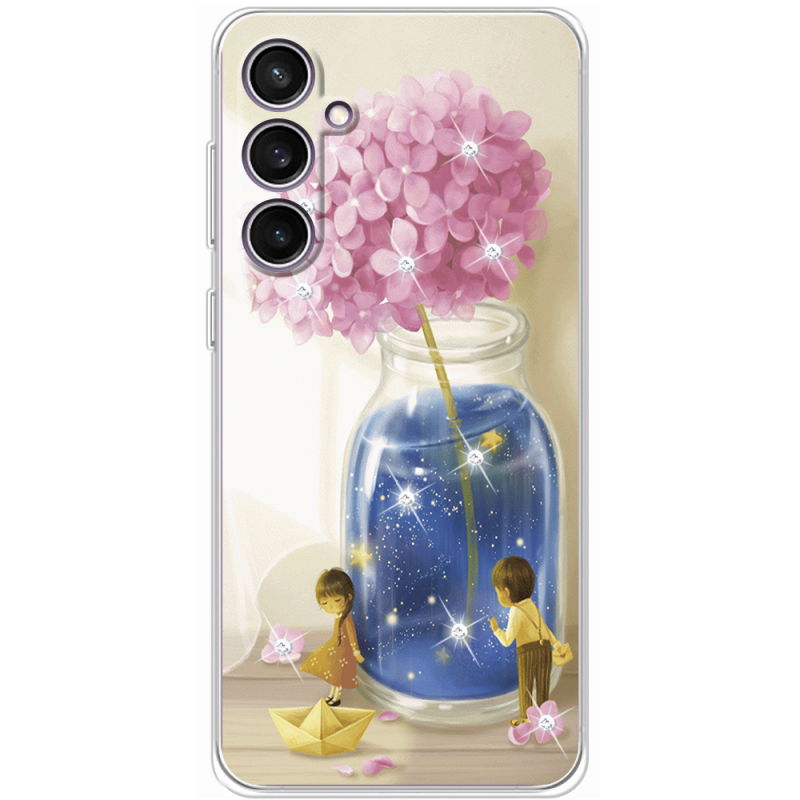 Чехол со стразами Samsung Galaxy S23 FE (S711) Little Boy and Girl