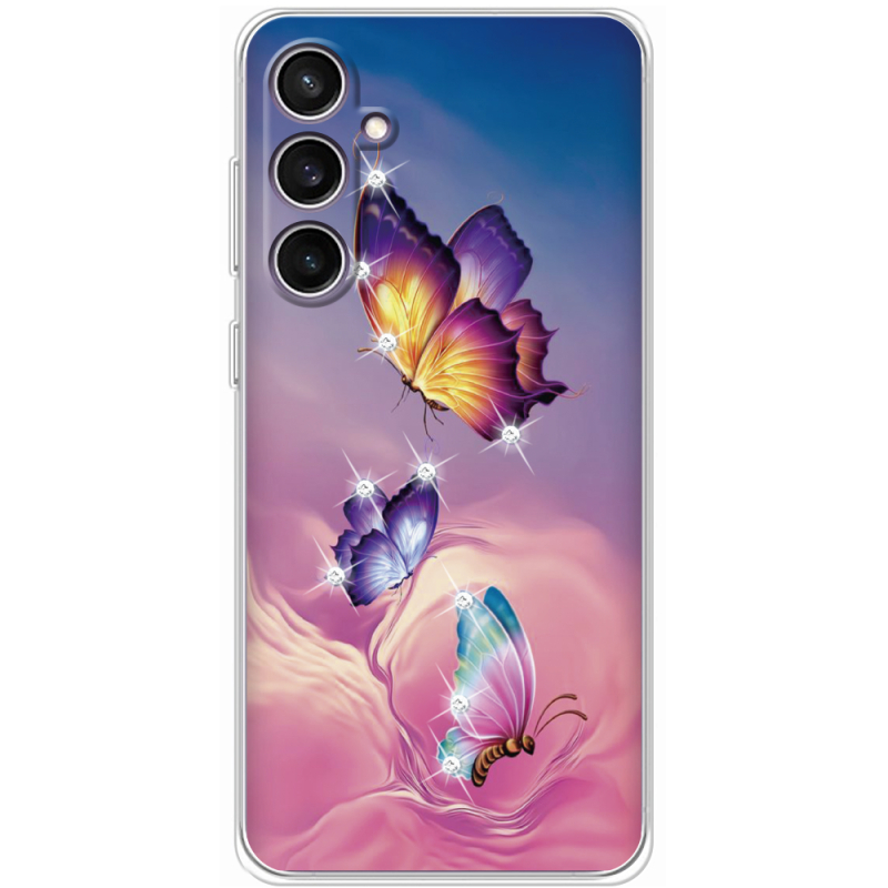 Чехол со стразами Samsung Galaxy S23 FE (S711) Butterflies