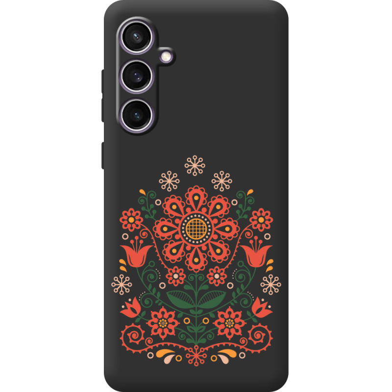 Черный чехол BoxFace Samsung Galaxy S23 FE (S711) Ukrainian Ornament