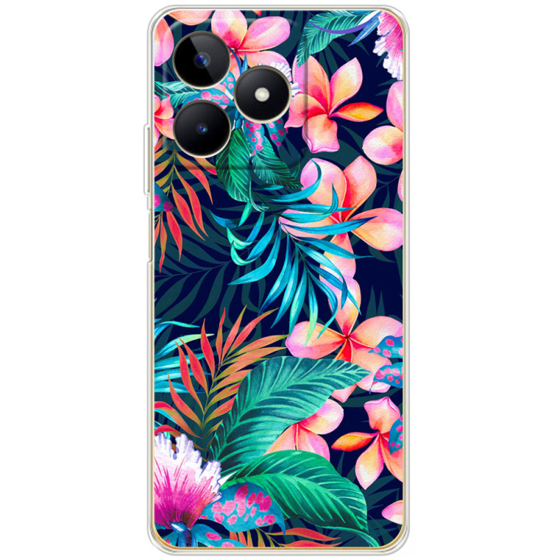 Чехол BoxFace Realme C51 flowers in the tropics