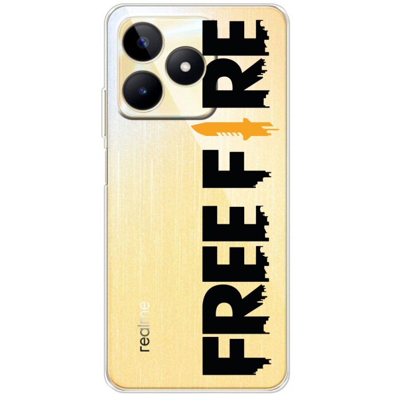 Прозрачный чехол BoxFace Realme C51 Free Fire Black Logo