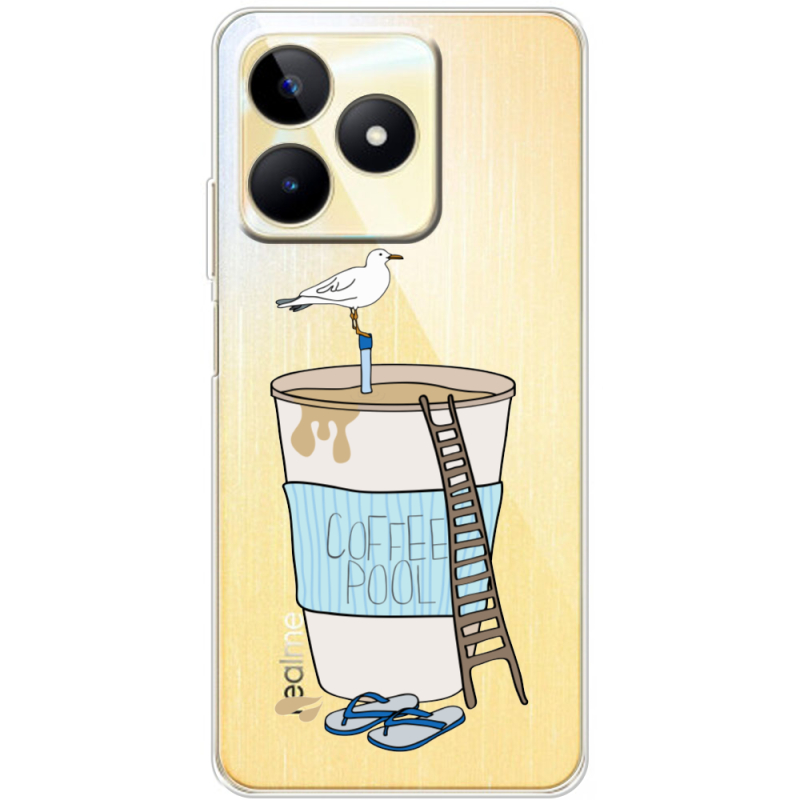 Прозрачный чехол BoxFace Realme C51 Segull in Cofee Pool