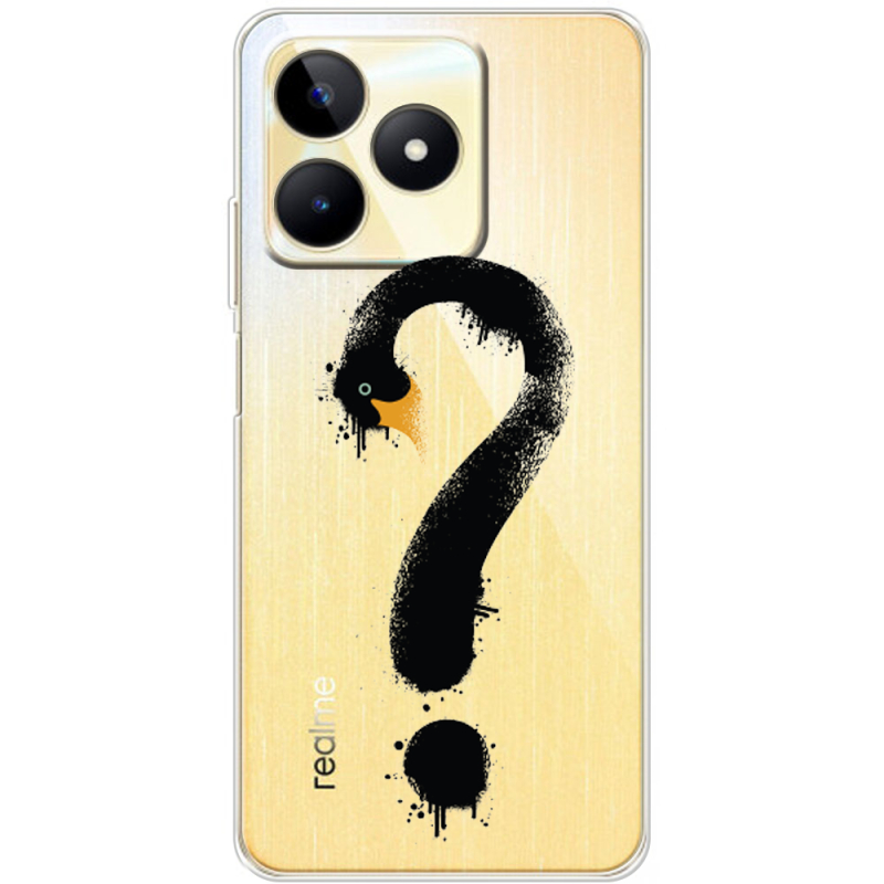 Прозрачный чехол BoxFace Realme C51 Swan question