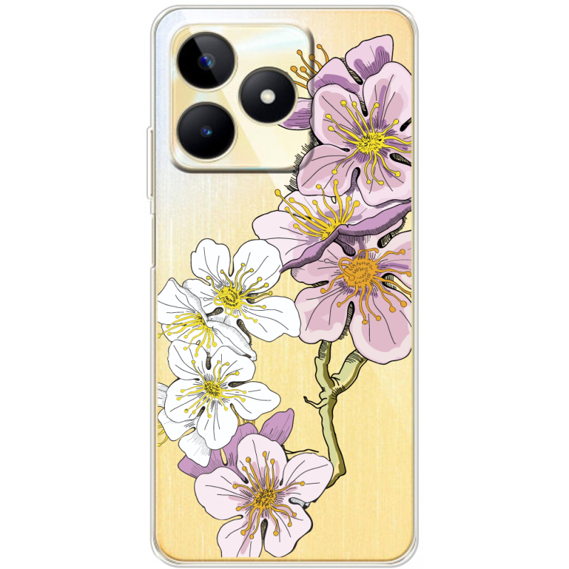 Прозрачный чехол BoxFace Realme C51 Cherry Blossom