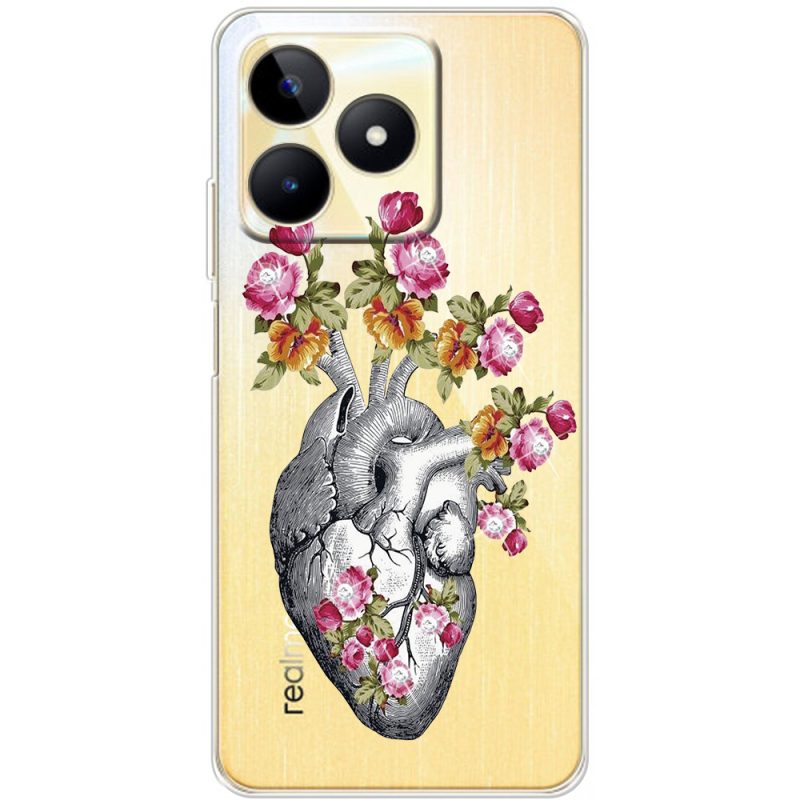 Чехол со стразами Realme C51 Heart