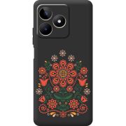 Черный чехол BoxFace Realme C51 Ukrainian Ornament