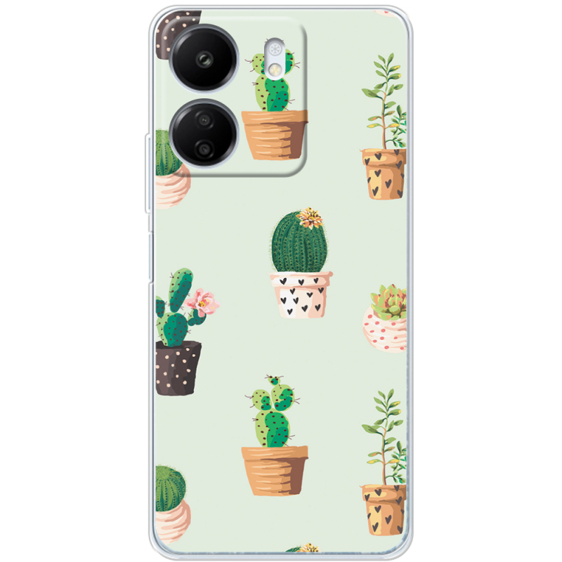 Чехол BoxFace Xiaomi Redmi 13C L-green Cacti