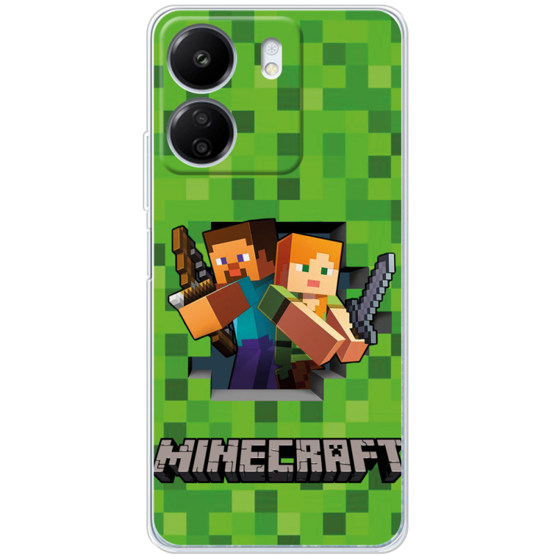 Чехол BoxFace Xiaomi Redmi 13C Майнкрафт Стів і Алекс