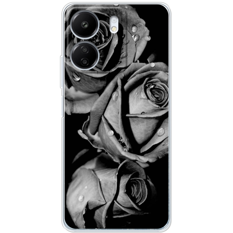 Чехол BoxFace Xiaomi Redmi 13C Black and White Roses