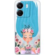 Прозрачный чехол BoxFace Xiaomi Redmi 13C Blue Hair