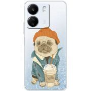 Прозрачный чехол BoxFace Xiaomi Redmi 13C Dog Coffeeman