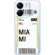 Прозрачный чехол BoxFace Xiaomi Redmi 13C Ticket Miami