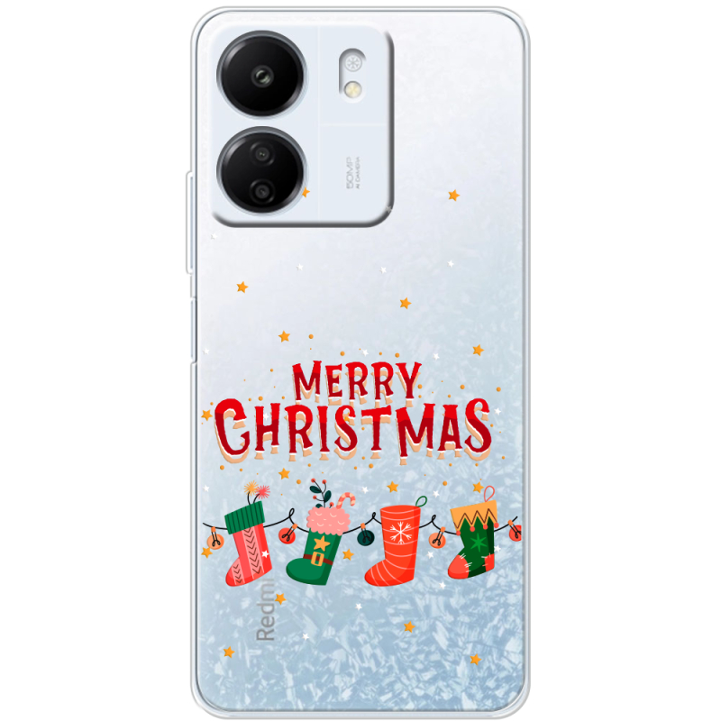 Прозрачный чехол BoxFace Xiaomi Redmi 13C Merry Christmas