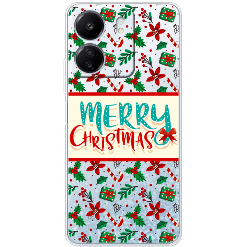 Прозрачный чехол BoxFace Xiaomi Redmi 13C Vintage Christmas Pattern