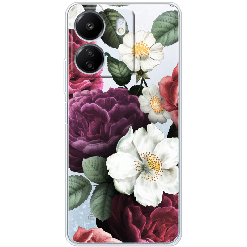 Прозрачный чехол BoxFace Xiaomi Redmi 13C Floral Dark Dreams