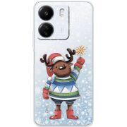 Прозрачный чехол BoxFace Xiaomi Redmi 13C Christmas Deer with Snow