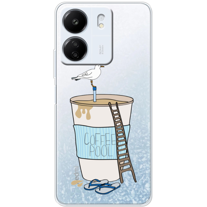 Прозрачный чехол BoxFace Xiaomi Redmi 13C Segull in Cofee Pool