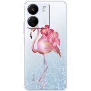 Прозрачный чехол BoxFace Xiaomi Redmi 13C Floral Flamingo