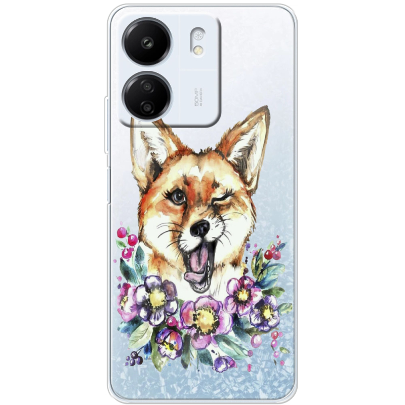 Прозрачный чехол BoxFace Xiaomi Redmi 13C Winking Fox