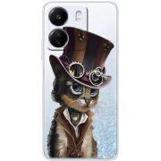 Прозрачный чехол BoxFace Xiaomi Redmi 13C Steampunk Cat