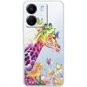 Прозрачный чехол BoxFace Xiaomi Redmi 13C Colorful Giraffe