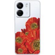 Прозрачный чехол BoxFace Xiaomi Redmi 13C Red Poppies