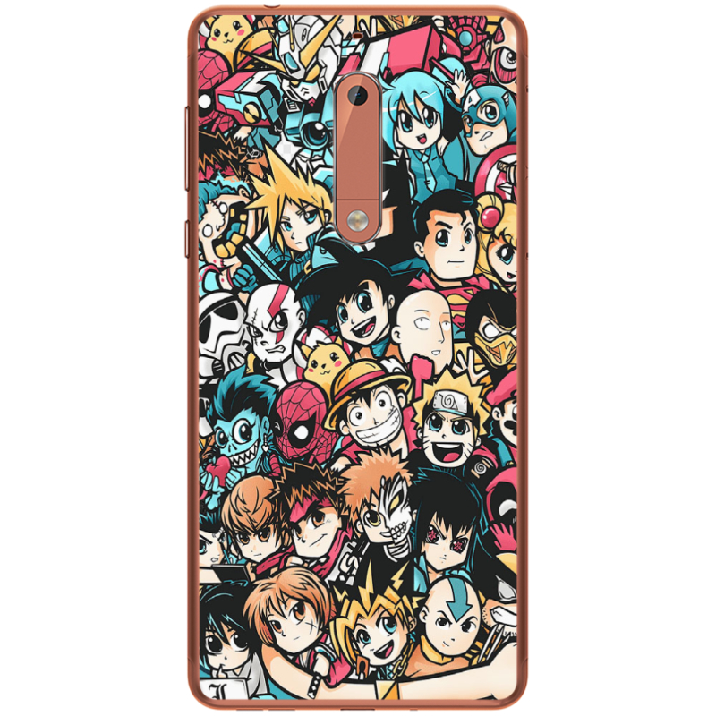 Чехол Uprint Nokia 5 Anime Stickers