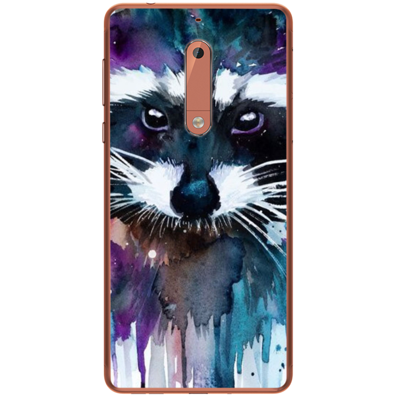 Чехол Uprint Nokia 5 Акварельный енот