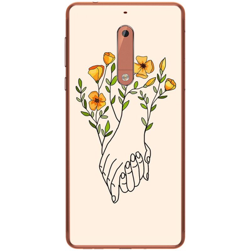 Чехол Uprint Nokia 5 Flower Hands