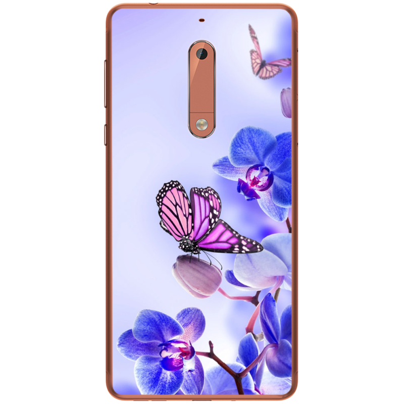 Чехол Uprint Nokia 5 Orchids and Butterflies