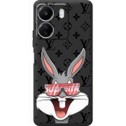 Черный чехол BoxFace Xiaomi Redmi 13C looney bunny