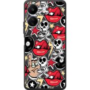 Черный чехол BoxFace Xiaomi Redmi 13C Rock Graffiti