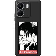 Черный чехол BoxFace Xiaomi Redmi 13C Attack On Titan - Ackerman