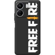 Черный чехол BoxFace Xiaomi Redmi 13C Free Fire White Logo