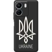 Черный чехол BoxFace Xiaomi Redmi 13C Тризуб монограмма ukraine