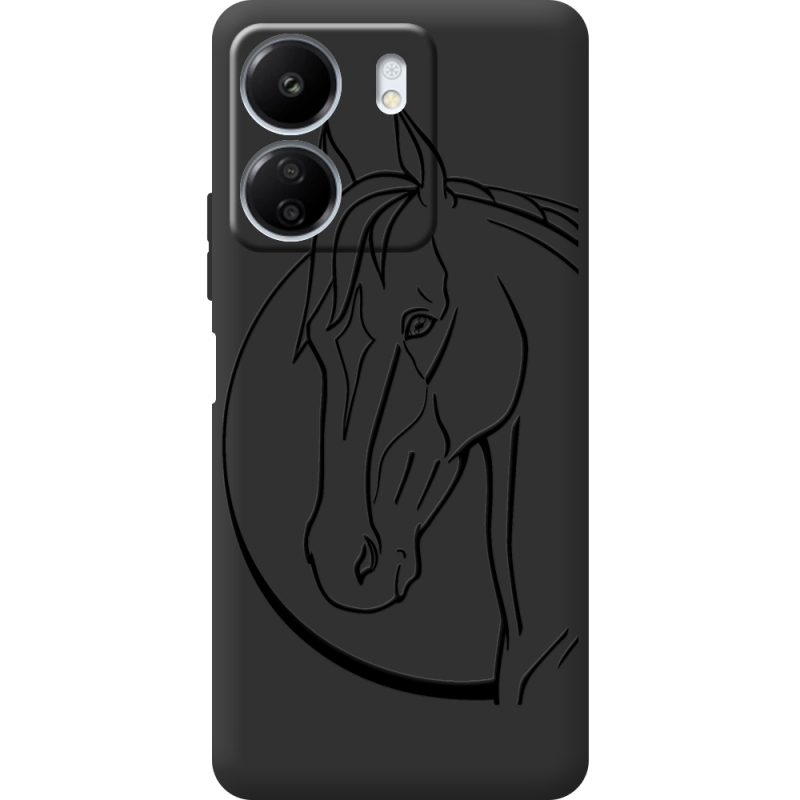 Черный чехол BoxFace Xiaomi Redmi 13C Horse