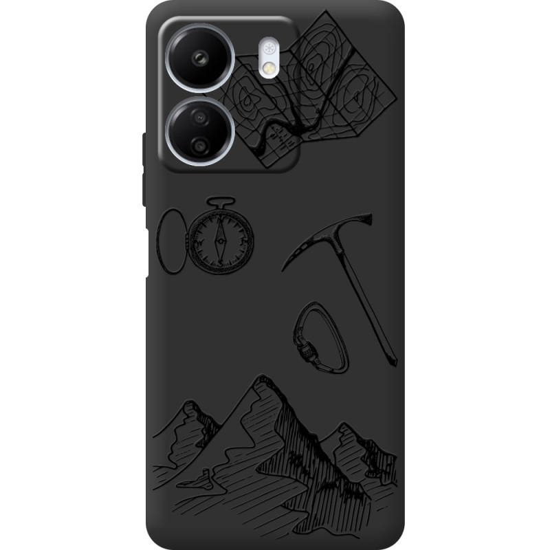 Черный чехол BoxFace Xiaomi Redmi 13C Mountains