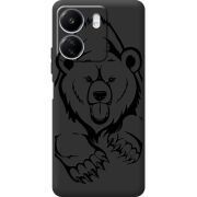 Черный чехол BoxFace Xiaomi Redmi 13C Grizzly Bear