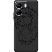 Черный чехол BoxFace Xiaomi Redmi 13C Lion