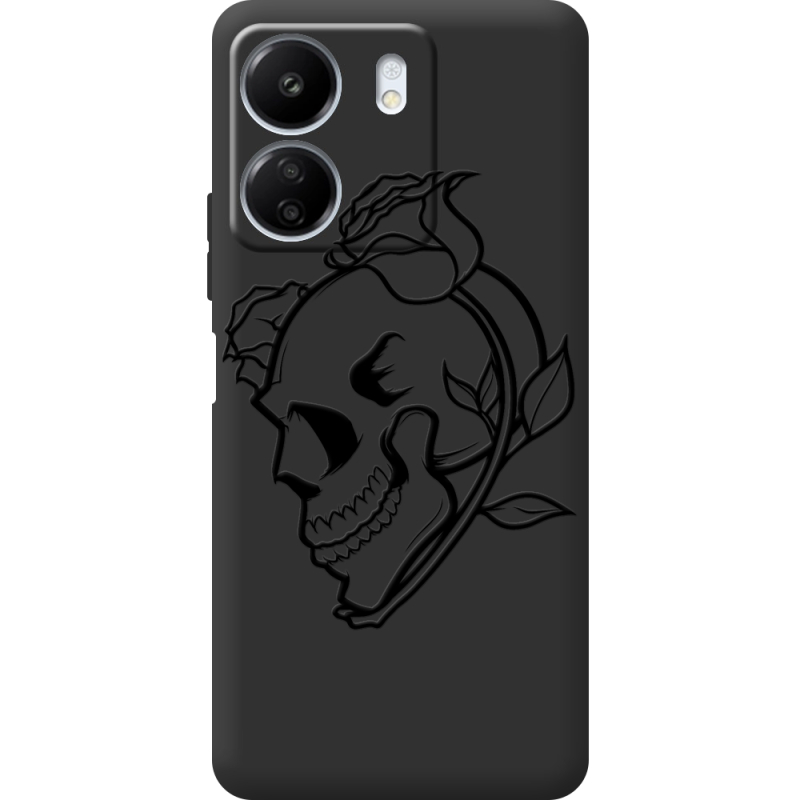 Черный чехол BoxFace Xiaomi Redmi 13C Skull and Roses