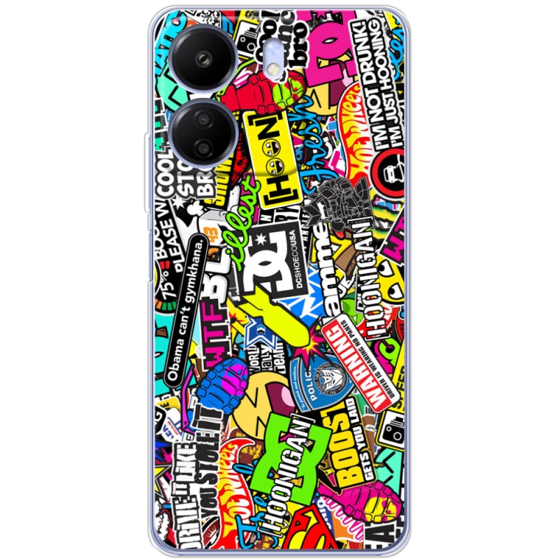 Чехол BoxFace Poco C65 Multicolored Inscriptions