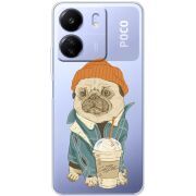 Прозрачный чехол BoxFace Poco C65 Dog Coffeeman