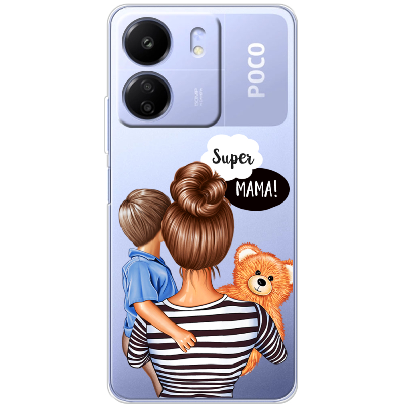 Прозрачный чехол BoxFace Poco C65 Super Mama and Son