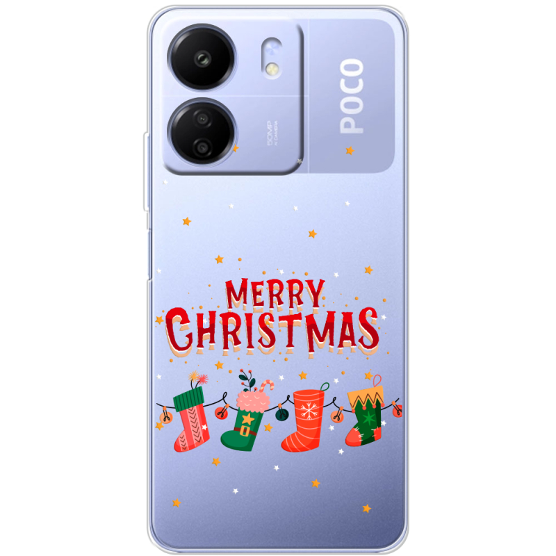 Прозрачный чехол BoxFace Poco C65 Merry Christmas